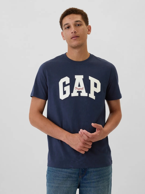 Футболка бавовняна довга чоловіча GAP 542246-02 S Темно-синя (1200136224441) - зображення 1