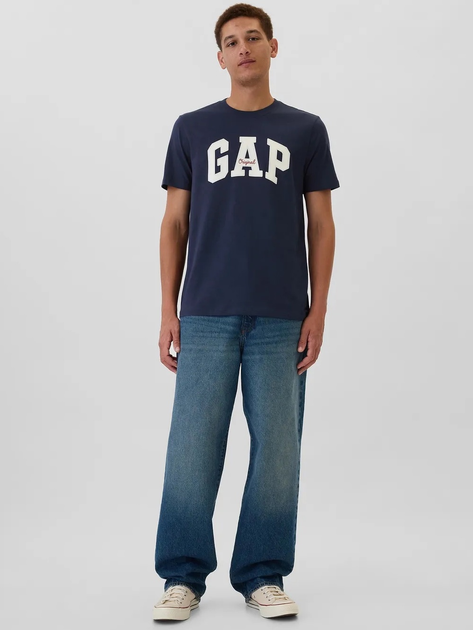 Футболка бавовняна довга чоловіча GAP 542246-02 XL Темно-синя (1200136224472) - зображення 3