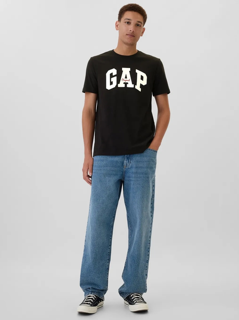 Футболка бавовняна довга чоловіча GAP 542246-03 XL Чорна (1200136224533) - зображення 3