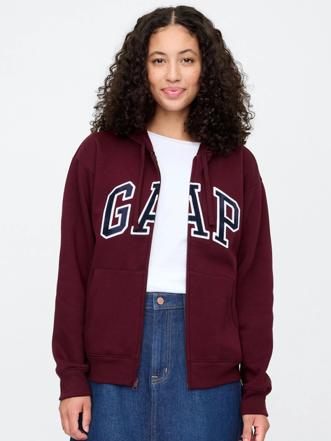 Bluza damska rozpinana streetwear polarowa GAP 678782-10 L Bordowa - obraz 1