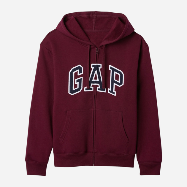 Толстовка на блискавці утеплена на флісі з капюшоном жіноча GAP 678782-10 XS Бордова (1200138889617) - зображення 4