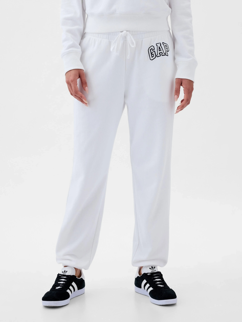 Spodnie dresowe damskie joggery GAP 889527-02 S-Regular Białe - obraz 1