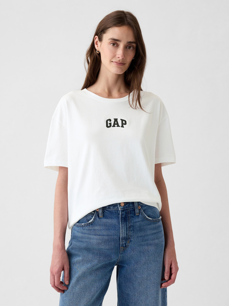 Футболка бавовняна довга жіноча GAP 407990-03 M Біла (1200133955898) - зображення 1