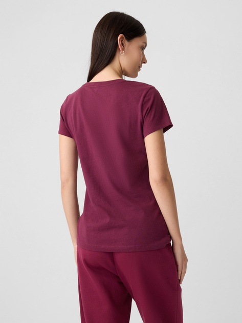 Koszulka damska bawełniana GAP 729555-07 L Bordowa - obraz 2