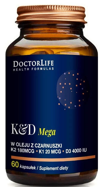 Suplement diety Doctor Life Mega K2 200 mcg + D3 4000 iu 60 kapsułek (5903317644705) - obraz 1