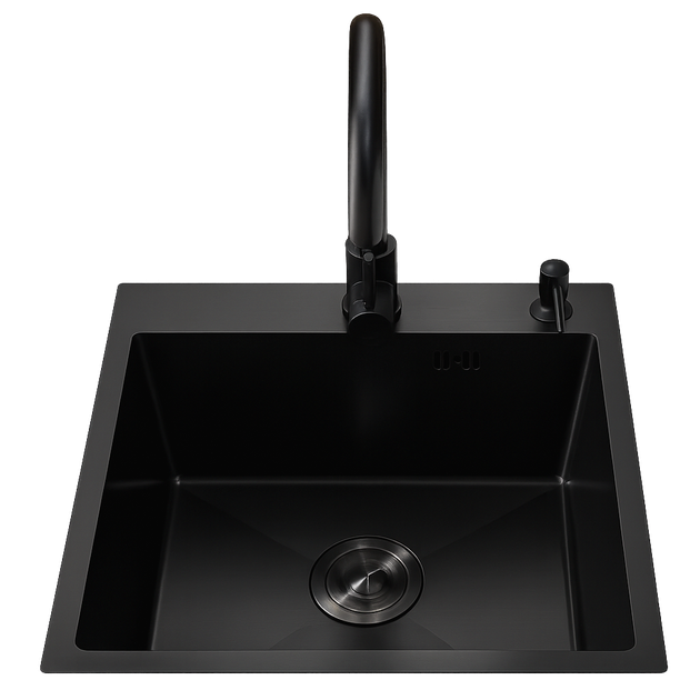 Кухонная мойка VLS51 Black (Матовая)+Смеситель+Дозатор+Сифон - изображение 2