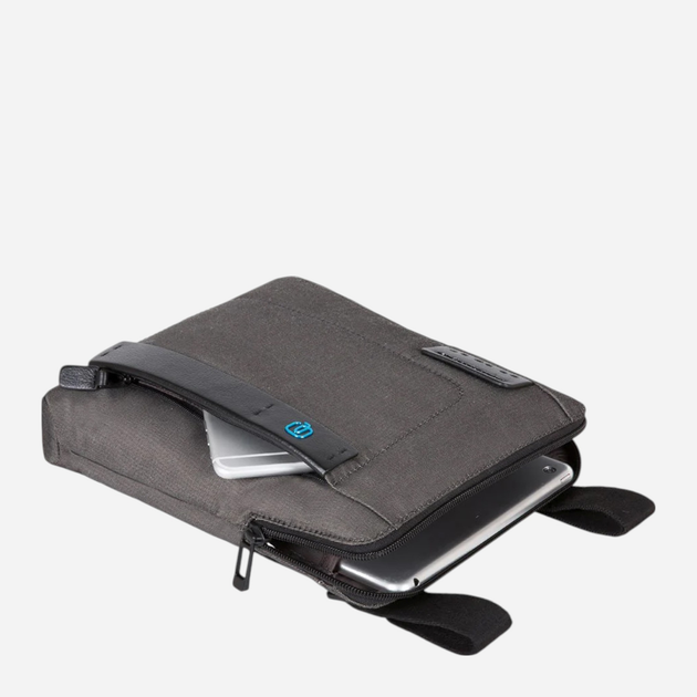 Torba listonoszka przez ramię męska materiałowa Piquadro CA1358P16/CHEVGR Szara (800070117837) - obraz 3
