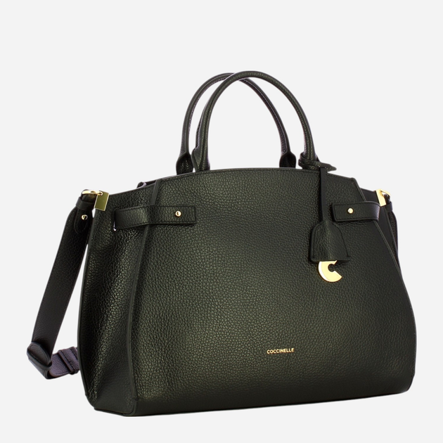 Torebka crossbody damska ze skóry naturalnej duża Coccinelle Coccinellekliche E1DGP180280 001 Czarna (800070342948) - obraz 3