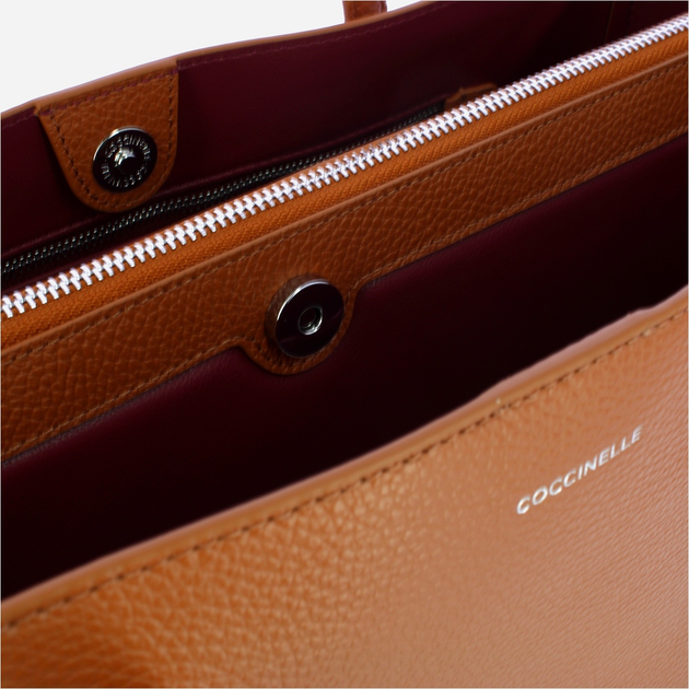 Torebka shopper ze skóry naturalnej Coccinelle Coccinelleswap E1DVF110180 W12 Brązowa (800070342925) - obraz 4