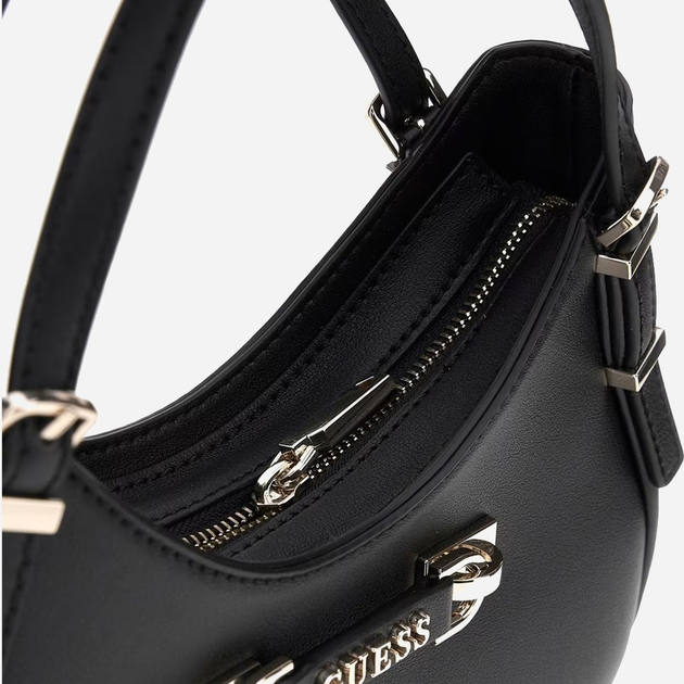 Torebka crossbody damska mała Guess Lefia HWBG9644050 BLA Czarna (800070344314) - obraz 4