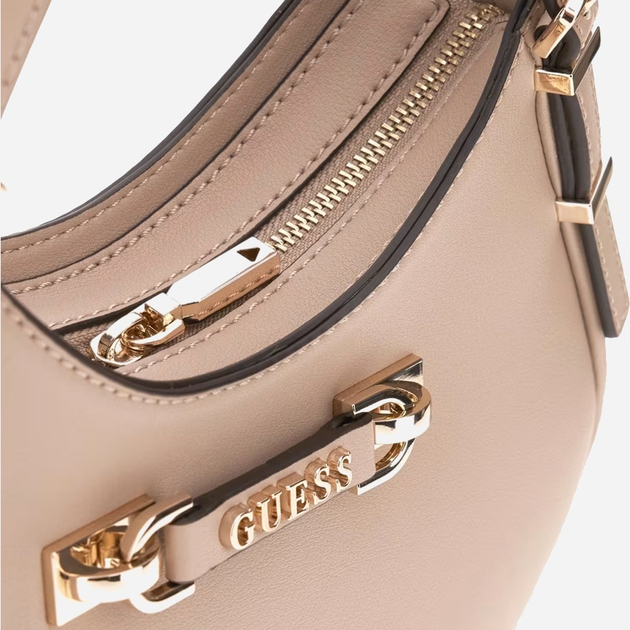 Torebka crossbody damska mała Guess Lefia HWBG9644050 SIT Beżowa (800070344315) - obraz 4