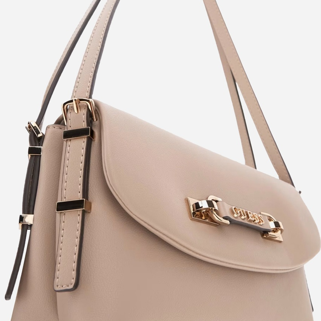 Сумка багет жіноча зі штучної шкіри маленька Guess Lefia HWBG9644190 SIT Сіра (800070344319) - зображення 4