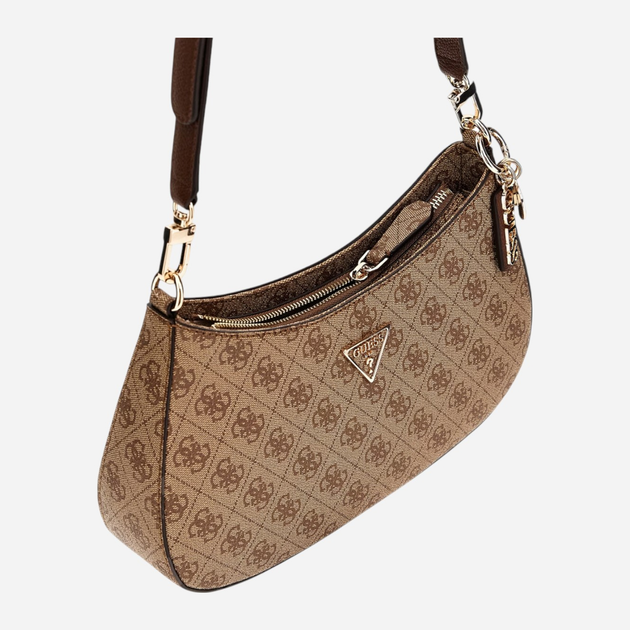 Torebka bagietka damska Guess Noelle HWBG9672180 LGW Brązowa (800070344321) - obraz 3