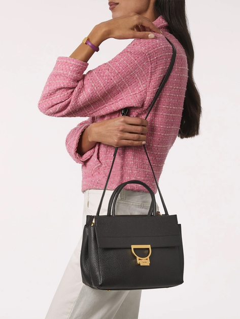 Torebka crossbody damska ze skóry naturalnej mała Coccinelle Arlettis E1MD5180101 001 Czarna (800070331517) - obraz 4