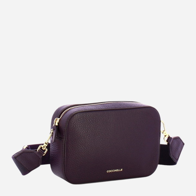 Torebka crossbody damska ze skóry naturalnej mała Coccinelle Tebe E5MN555I101 V87 Fioletowa (800070345924) - obraz 3