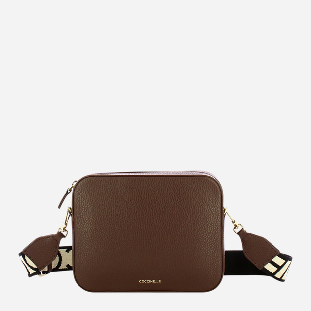 Torebka crossbody damska ze skóry naturalnej mała Coccinelle Tebe E5MN555M301 W20 Brązowa (800070345928) - obraz 1