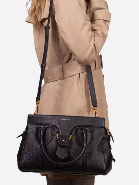 Torebka crossbody damska ze skóry naturalnej Coccinelle Coccinelleyork E1REF180201 001 Czarna (800070326866) - obraz 4