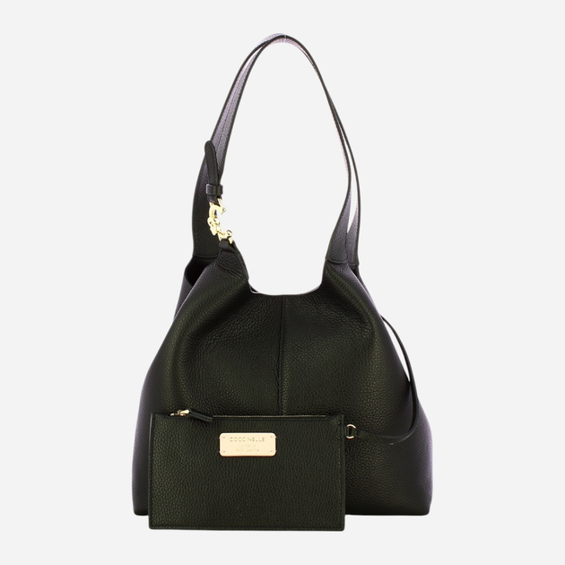 Сумка жіноча з натуральної шкіри середня Coccinelle C-Easy E1SHA110201 001 Чорна (800070345897) - зображення 4