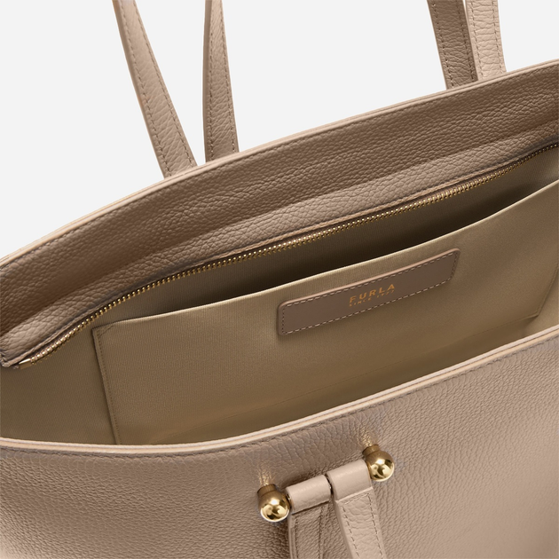 Torebka shopper ze skóry naturalnej duża Furla Duetto WB01453HSF0002572S1007 Beżowa (800070344685) - obraz 6