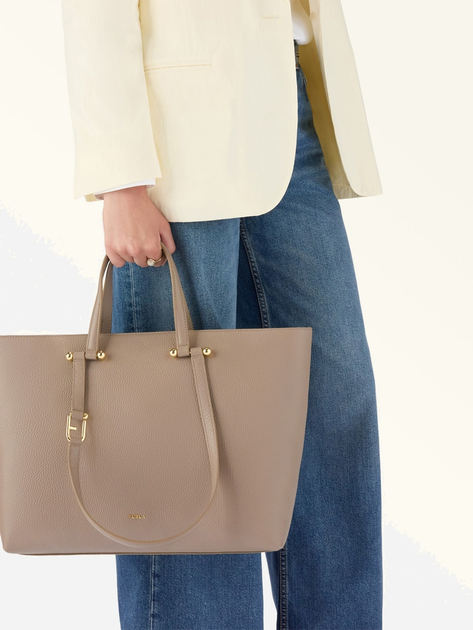 Torebka shopper ze skóry naturalnej duża Furla Duetto WB01453HSF0002572S1007 Beżowa (800070344685) - obraz 7