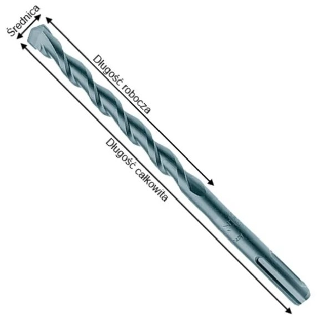 Wiertło udarowe do betonu Makita SDS-Plus 10 x 260 mm (D-00197) - obraz 2