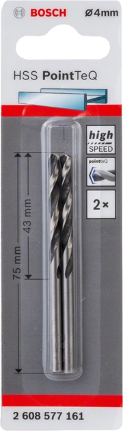 Zestaw wierteł do metalu Bosch HSS PointTeQ 2 szt (2608577161) - obraz 1