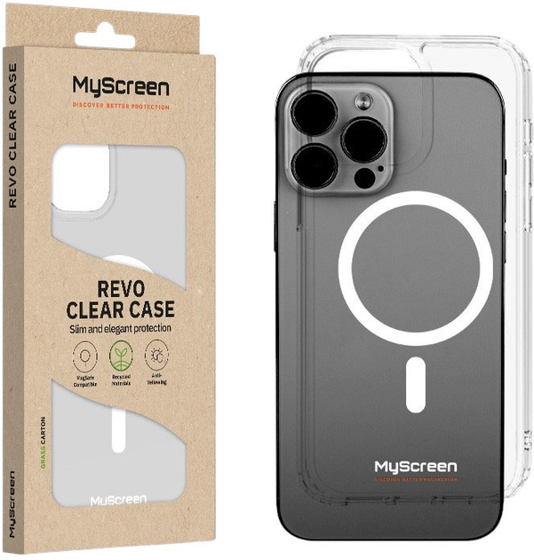 Etui MyScreen Revo Clear Case MagSafe do Apple iPhone 15 Plus Transparent (5904433228954) - obraz 1
