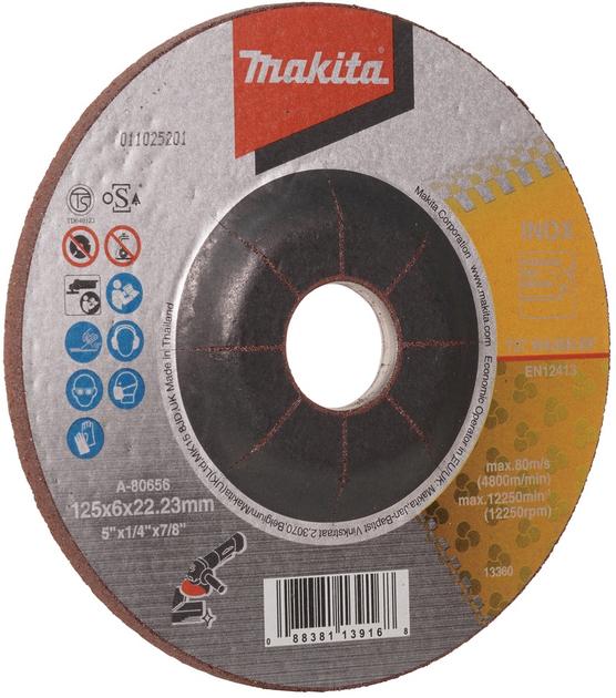 Шліфувальний круг Makita 125 мм WA36N A-80656 (0088381139168) - зображення 2