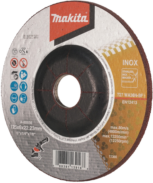 Шліфувальний круг Makita 125 мм WA36N A-80656 (0088381139168) - зображення 3