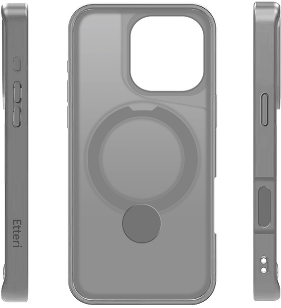 Etui plecki Etteri Matt Mag Ring do Apple iPhone 16 Pro Grey (5906961960351) - obraz 4