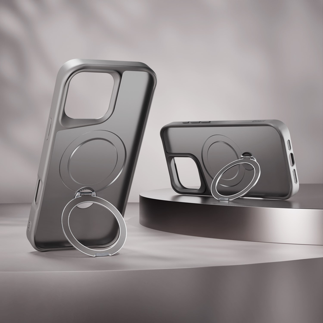 Etui plecki Etteri Matt Mag Ring do Apple iPhone 16 Pro Grey (5906961960351) - obraz 5