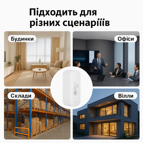 Умный Zigbee термометр гигрометр комнатный Tuya Smart life с датчиком температуры и влажности белый - - 9018648 - изображение 3