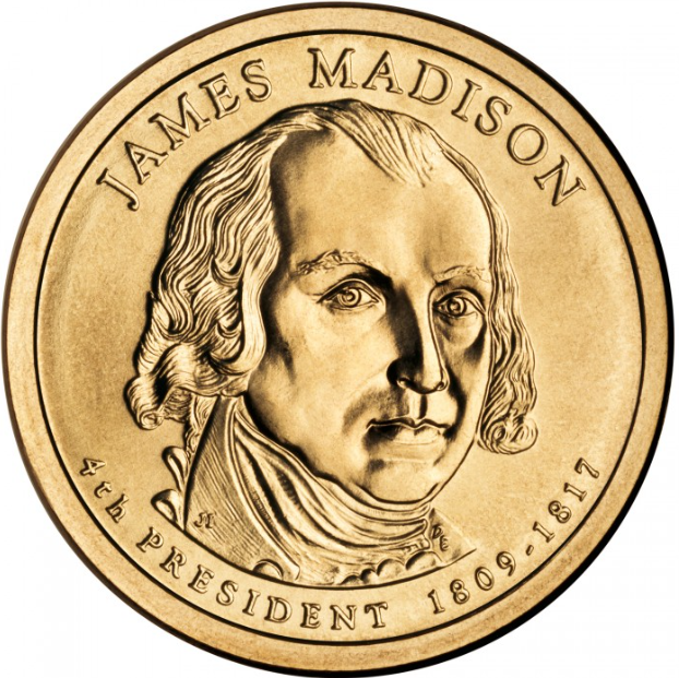 Монета 1 долар 2007 P UNC 4-й Президент США - Джеймс Медісон (1809-1817). James Madison President - Фото 1 Монета 1 долар 2007 P UNC 4-й Президент США - Джеймс Медісон (1809-1817). James Madison President - изображение 1