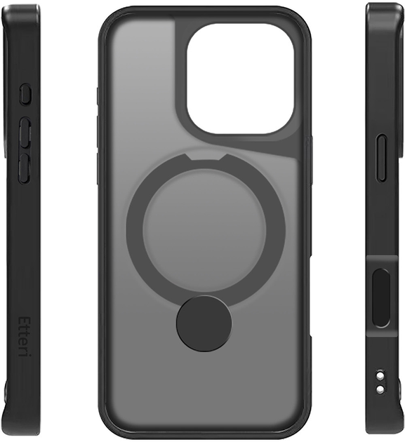Etui plecki Etteri Matt Mag Ring do Apple iPhone 16 Pro Black (5906961960467) - obraz 4