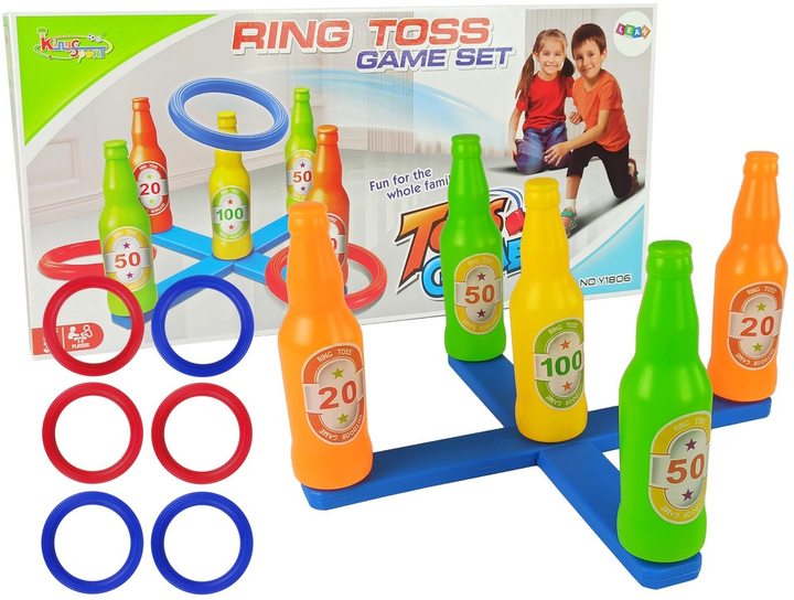 Спритність LEAN Toys Кидок обручів на кольорові пляшки 9291 (5904204753371) - зображення 2