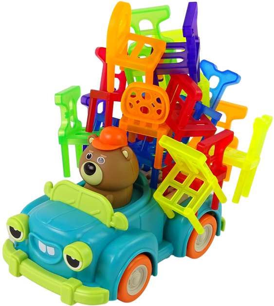 Спритність LEAN Toys Падаючі стільці з рухомою машиною 13418 (5905323216433) - зображення 3