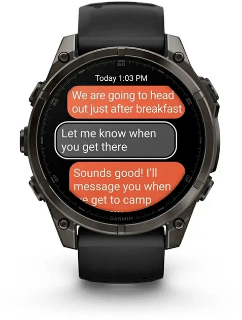 Смарт-часы Garmin Fenix 8 47mm Solar Sapphire Carbon Gray DLC Titanium w. Black/Pebble Gray S. Band (010-02906-10) - изображение 3