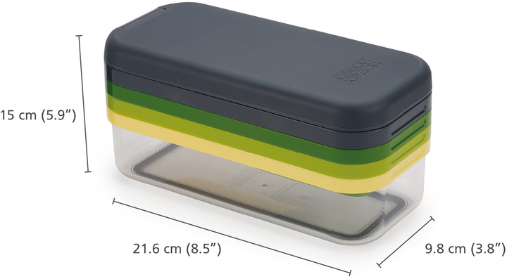Терка Joseph Joseph Multi-Prep Compact з контейнером і 4 лопатями 11 x 22.5 x 10.5 см (5028420008418) - зображення 3