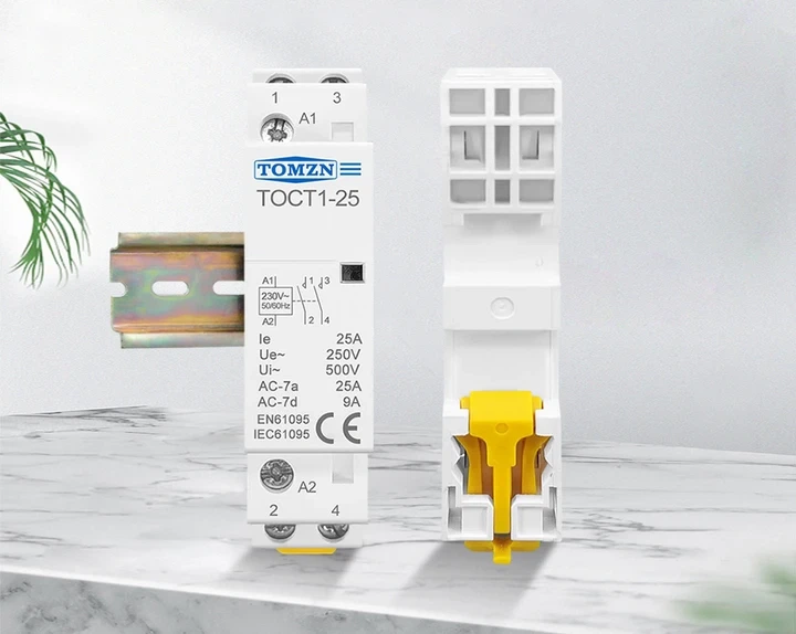 Контактор модульный Tomzn 2P 25А 1NO+1NC 220V на Din-рейку переменного тока (TOCT1-25-AC-1NO-1NC) - изображение 2