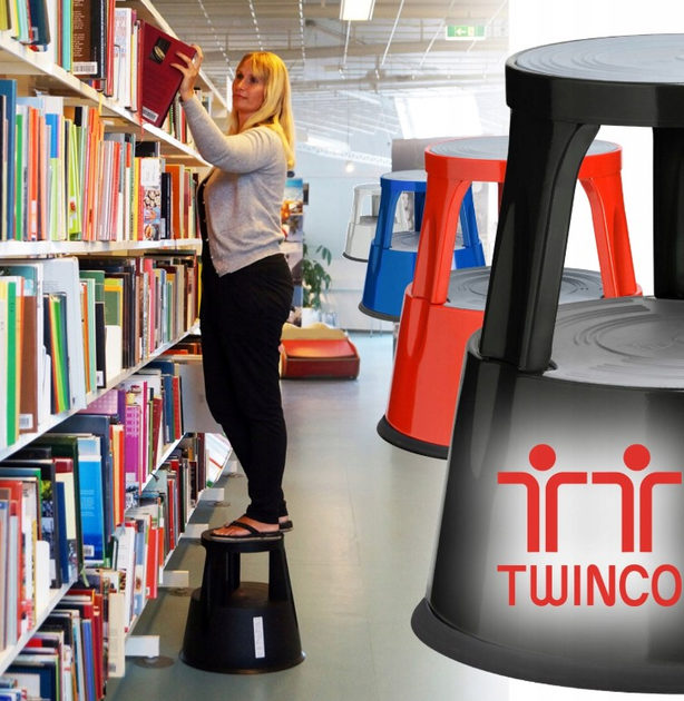 Taboret na kółkach Twinco Twin Lift Stopa Słonia 6000-1 433 mm 150 kg Czarny (5708950600015) - obraz 2