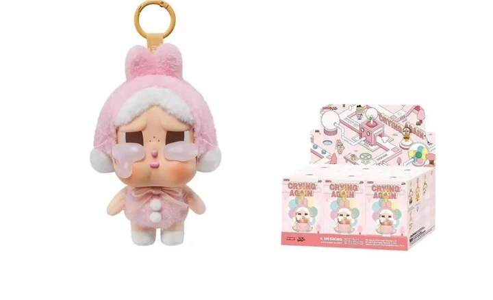 Мягкая игрушка-брелок Pop Mart Crybaby Crying Again Розовый