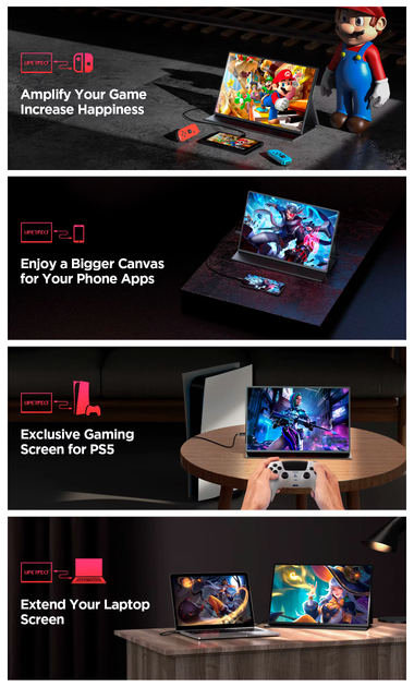 Портативный игровой монитор UPERFECT UGame C2 Pro 16'' 2K 144Hz GR16EQ IPS - изображение 10