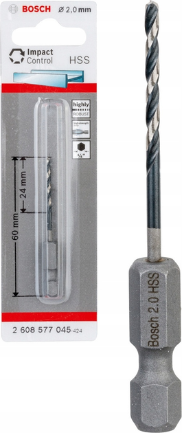 Свердло Bosch Impact Control HSS 2 мм (2608577045) - зображення 1