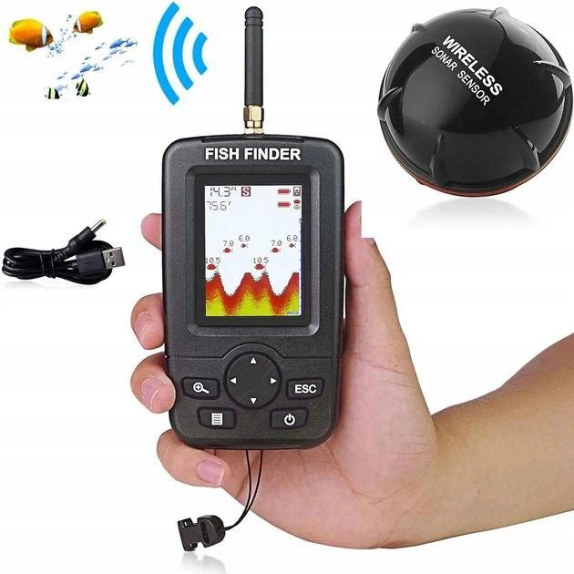 Беспроводной эхолот Lucky Fish Finder XJ-01 для рыбалки с цветным LCD дисплеем - изображение 2