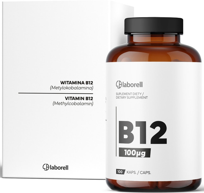 Witamina Laborell B12 metylokobalamina 100 kapsułek (5902488011590) - obraz 3