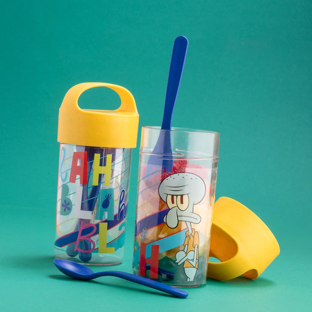 Pojemnik na przekąski Koziol Buddy Snack Sponge Bob Skalmar Obłynos ze sztućcami 500 ml (4002942703991) - obraz 2