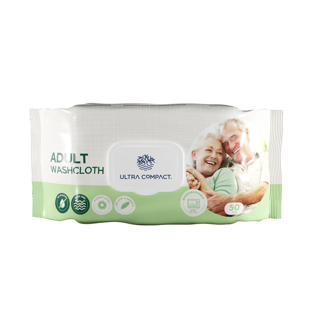 Вологі серветки-рушники для тіла Ultra Compact Adult Washcloth 50 шт з клапаном (306355)