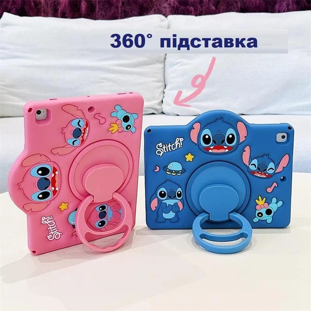Чехол детский Silikon Power с подставкой и ремешком Apple iPad 10, 2022 (10.9 дюймов) Stitch Pink - изображение 8