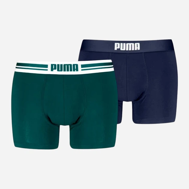Набор трусов боксеров мужских хлопковых Puma Men Everyday Placed Logo Boxer 2P 93847614 S 2 шт Green/Blue (8720245966412) - Фото 5 Набор трусов боксеров мужских хлопковых Puma Men Everyday Placed Logo Boxer 2P 93847614 S 2 шт Green/Blue (8720245966412) - изображение 5