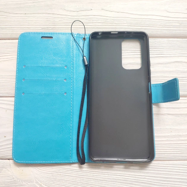 Чехол книжка Idewei для Xiaomi Redmi Note 10 Pro с визитницей Бирюзовый - изображение 2